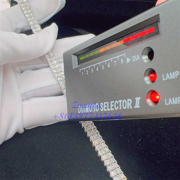 

custom tennis bracelet 6mm 8mm 10mm width double rows 6" 6.5" 7" 7.5" 8" 8.5" 9" hip hop mens moissanite, Silver