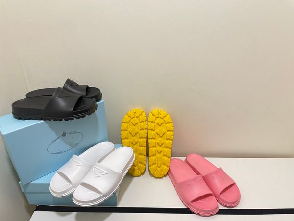 

2022ss luxury brand women's slippers designer shoes brand sandals classic slippers leather slippers multiple color choices platform fla, Black