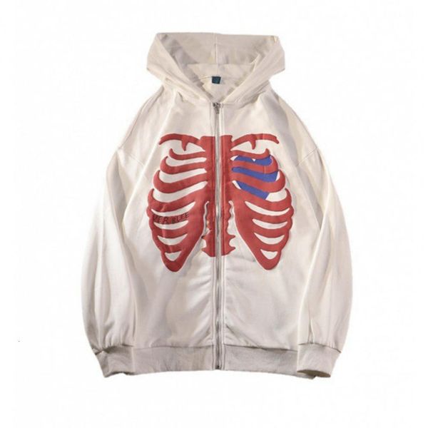 

women's hoodies sweatshirts cotton vintage skull print women hooded shirt y2k harajuku skeleton korean zip up sweatshirt goth cardigan, Black