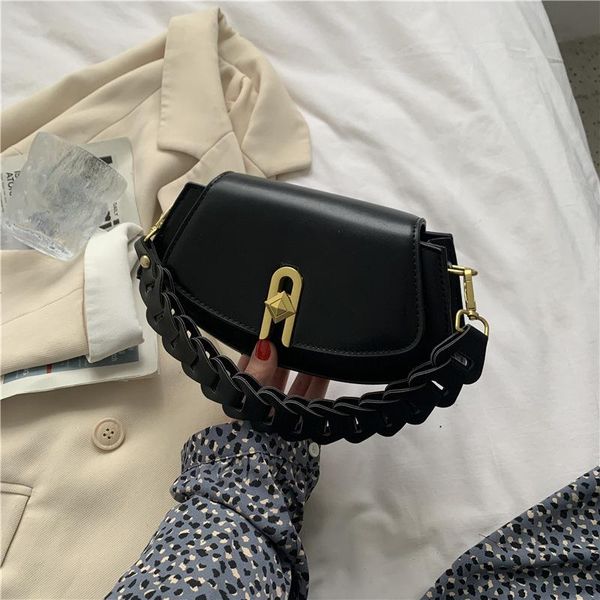 

luxury leather mini crossbody hand bags custom ladies shoulder bag thick chain womens purses and handbags, Black;red