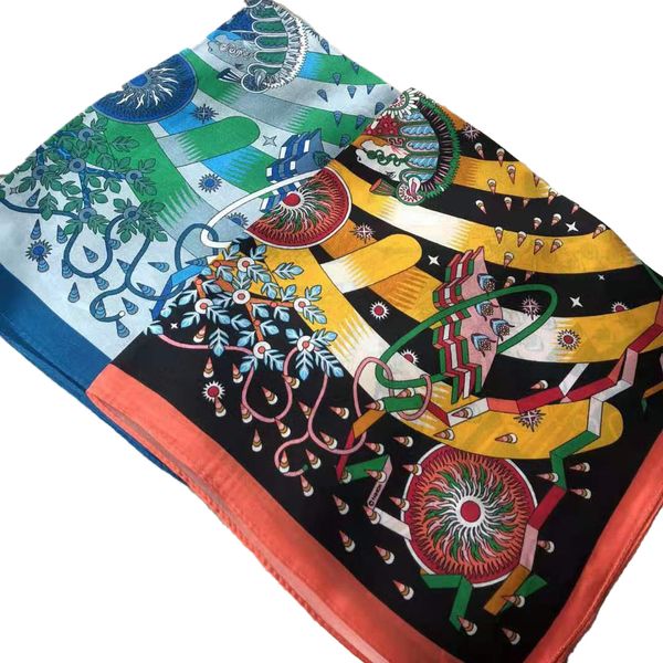 

designer silk square scarves brand scarf peacock matching pashmina flower shawl girl love gifts fashion design accessories shawl wrap 53x53c, Blue;gray
