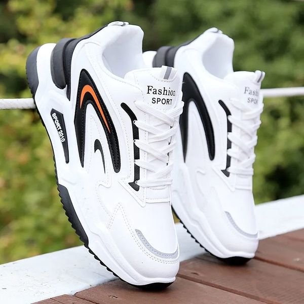 

dress shoes autumn men's leather sneakers fashionable and comfortable casual outdoor non-slip running 230426, Black