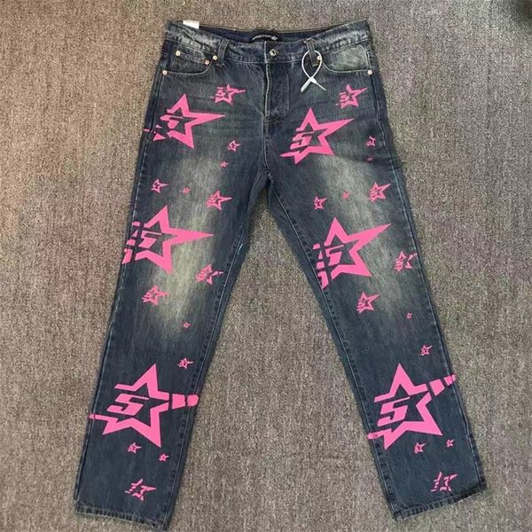 

vintage denim jeans thick washed men women 1 quality pants, Blue