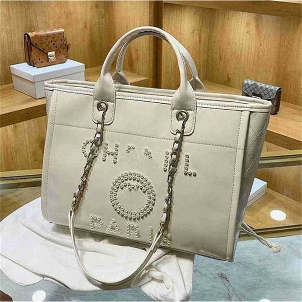 

70% off luxury handbags fashion women's beach metal pearl letter badge tote bag small leather large chain wallet backpack p0k9