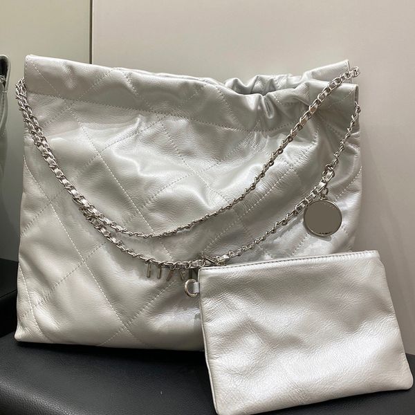 

womens silver calfskin small 22 shopping bags metical color silver-metal hardware matelasse chain crossbody shoulder handbags with wallet po