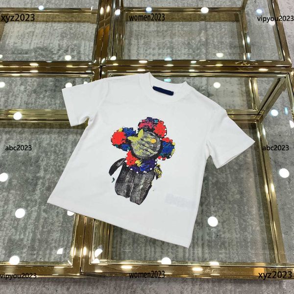 

round neck kids short sleeve sunflower print baby t-shirt child clothing logo design filled in letters new arrivals, Blue