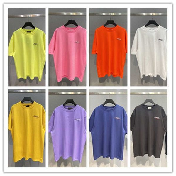 

couple t-shirt summer models designer high-quality sea wave embroidery print round neck loose men and women with the same short-sleeved, White;black