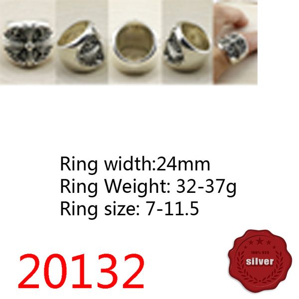 

20132 fashion ring s925 sterling silver bull cross flower letter handsome personality simple couple european and american finger decoration