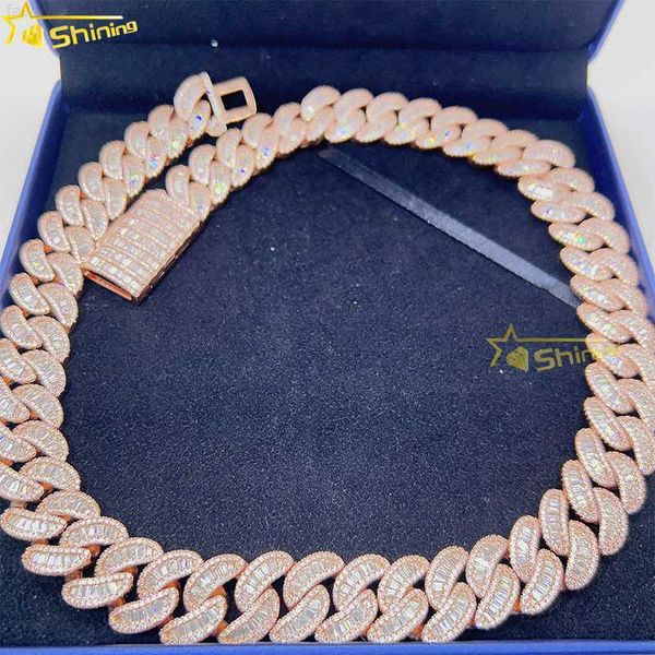 

20mm 925 sterling silver miami cuban link chain ice out chain vvs moissanite cuban necklace