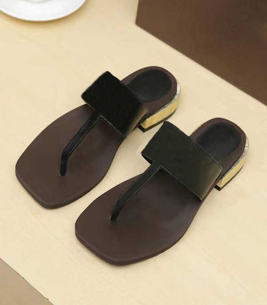 

summer slides slippers metal chain slippers designer shoes women casual slipper 100% real leather flip flops sandals sz 5-11 no2, Black