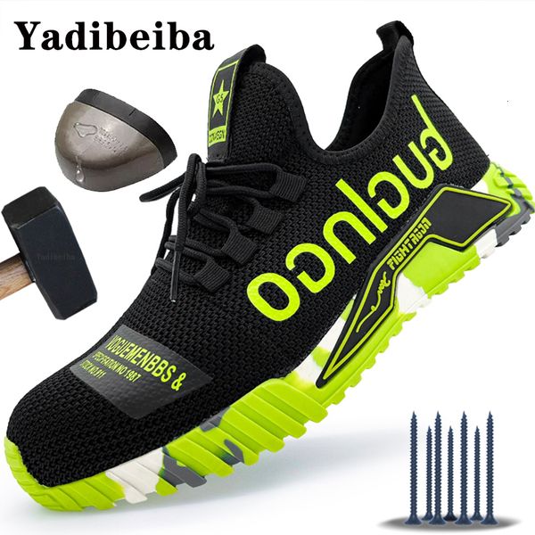 

safety shoes men safety shoes breathable lightweight work sneakers steel toe work shoes men women indestructible shoes anti-smash safety boo, Black;brown