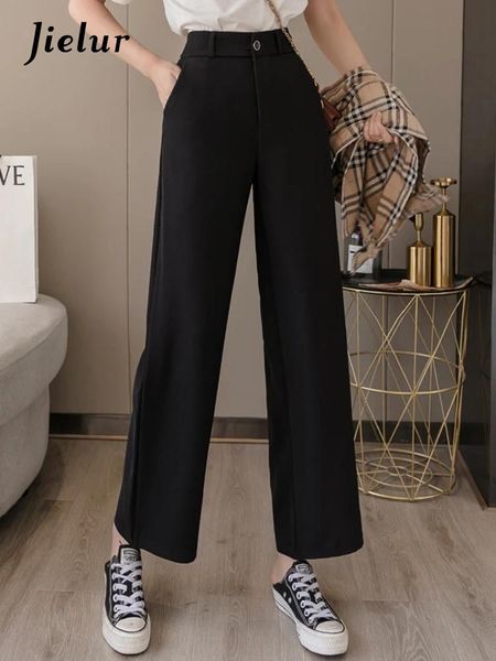 

capris jielur joggingbroek vrouwen kleding streetwear 2022 zomer mode koreaanse stijl brede been harajuku baggy zwarte hoge taille vintag, Black;white
