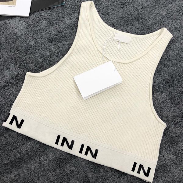 

womens designers knit vest sweaters t shirts designer striped letter sleeveless knits fashion style ladies pullover, White