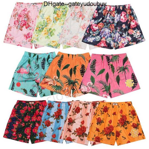 

mens women shorts designer eric emanuel summer running flowers print sport short pants workout breathable ee fanshion gym clothing loose m-3, White;black