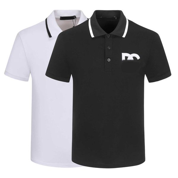 

designer men's polos soft cotton short-sleeved collar t-shirt letter-printed anti-wrinkle t-shirt fashion casual men's m-3xl, White;black