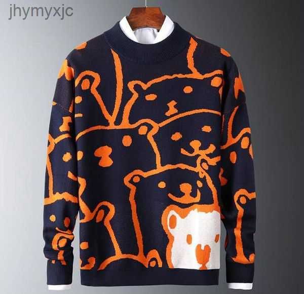 

men's slim sweaters autumn winter anime sweater men cute cartoon pullovers 2022 casual turtleneck knitted mens clothing 4 hrci, White;black