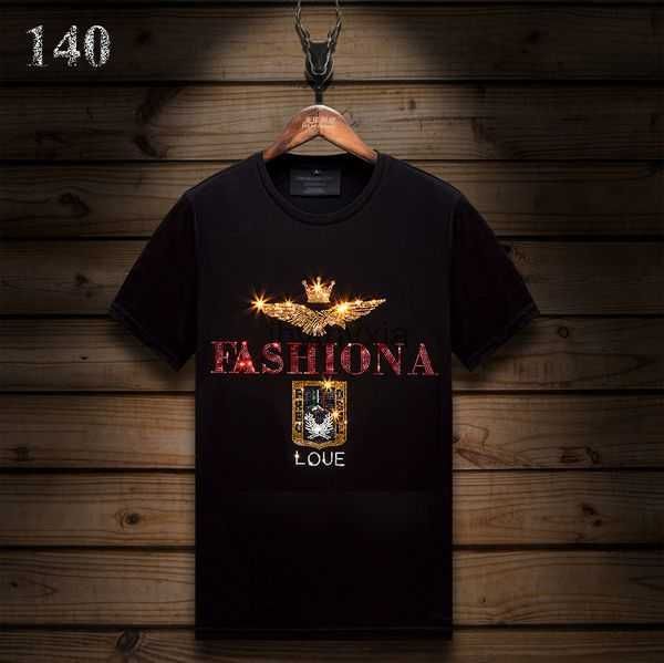 

summer casual mens designer rhinestone t shirts short-sleeved slim fit crew neck tee mercerized cotton 8 x07l, White;black