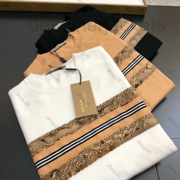 

men's sweaters designer sweater sweatshirt chest contrast stripe letters men's womens round neck versatile pullover long sleeve wo, White;black