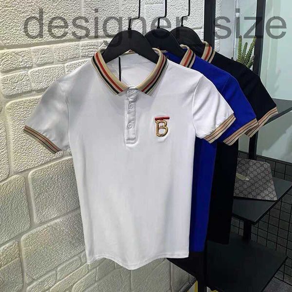 

men's polos designerbby casual polo shirt mens short sleeve tshirt burb designer tshirt lapel sweatshirt tb embroidery t-shirt cotton p, White;black