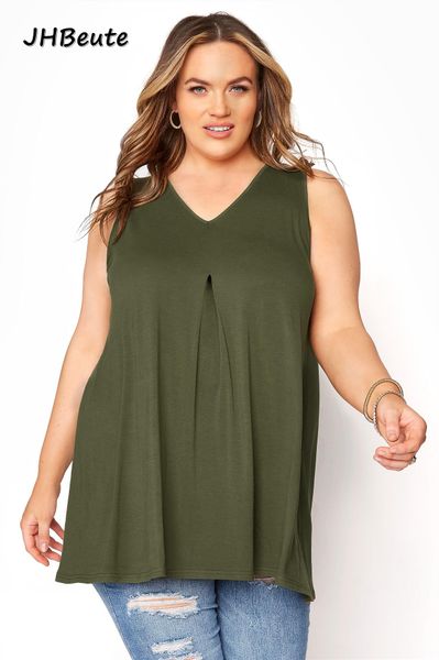 

t-shirt jhbeute plus size women's knitted vest summer street fashion loose breathable sleeveless vneck oversize women's clothing, Black