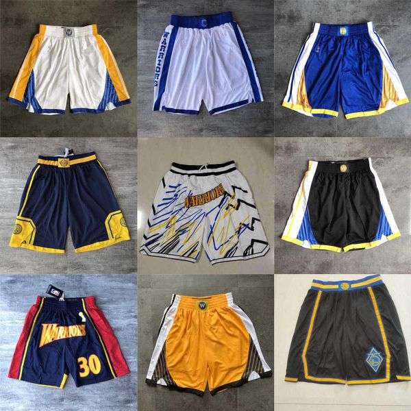 

golden state''warriors''men throwback basketball shorts pocket, Black
