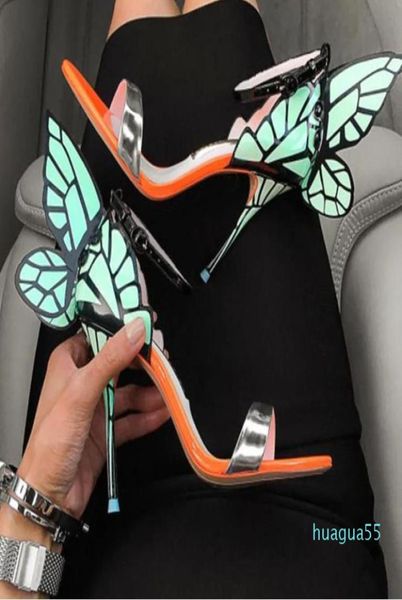 

sophia webster evangeline angelwing high heel sandal new butterfly rhinestone studded leather sandals with fine heel sandals eur 2619093, Black