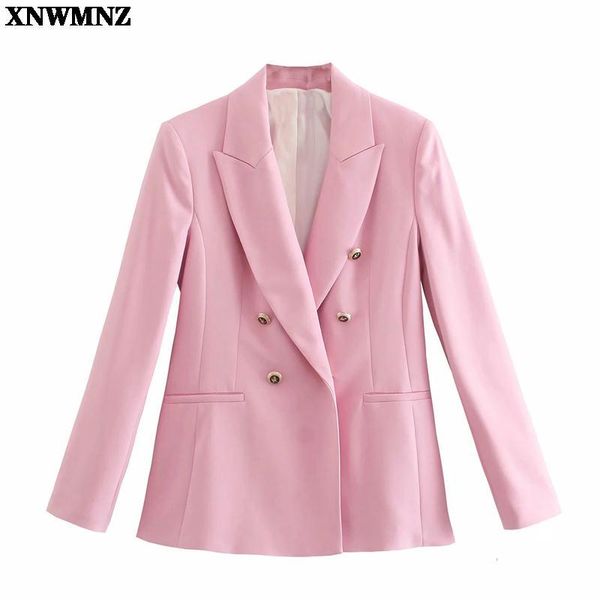 

pants 2021za women fashion doublebreasted buttoned blazer office lady vintage pockets blazer suits high waist buttoned trousers pants, White