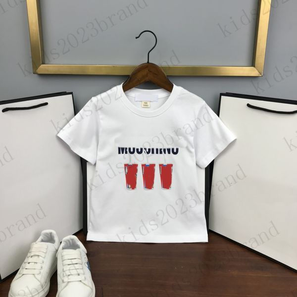 

2023ss kids mos sports bear t shirts white color brand boys retro print t-shirt cotton t-shirt kids outfit children designer tees eco-frien, Blue