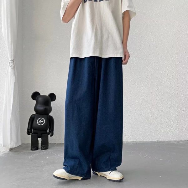 

men's jeans oversized fashion blue casual wide leg streetwear loose hip hop straight denim pants s trousers m3xl 230426