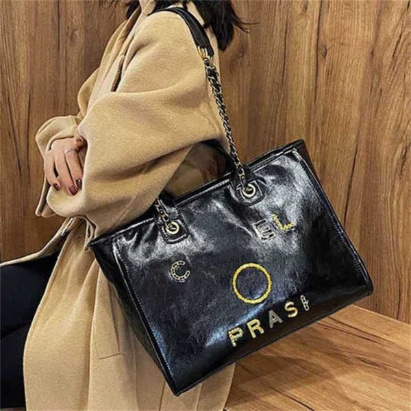 

80% off women's handbags luxury classics beach designers metal pearl letter badge tote bag small leather large female chain wallet back