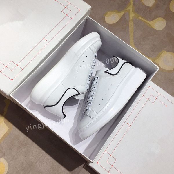 

new womens quality designer sneaker casual shoes leather sneakers embroidered stripes white shoes flat platform walking sports trainers, Black