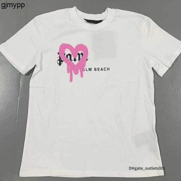 

23ss men's tshirts t shirt palms palmangel city designer limited inkjet graffiti letter printing women's sailboat short-sleeved ca, White;black