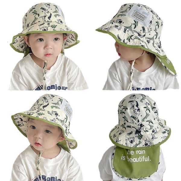 

caps hats dinosaur floppy hat for boys and girls summer outdoor bucket hats kids flat cap born pography accessories baby gorras 230427, Yellow