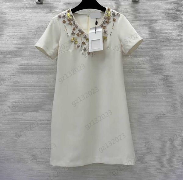 

luxury dresses chest heavy sequin studded beaded decorative v-neck short sleeve dress back zipper design corset waist slimming maxiskit wome, Black;gray