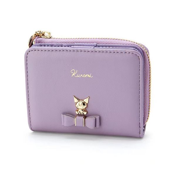 

fashion purple kuromi purse big capacity card holder bag accessories, White