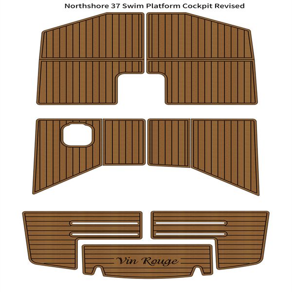 

northshore 37 boat swim platform cockpit pad marine eva foam faux teak floor mat