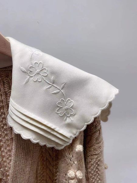 

sweaters early autumn women vneck sweater detachable peter pan collar single breasted pockets long sleeve female 2021 new cardigans, White;black