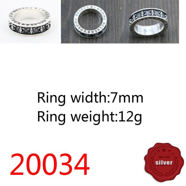 

20034 s925 sterling silver ring anchor letter punk hip hop network red personalized simple couple style lover gift