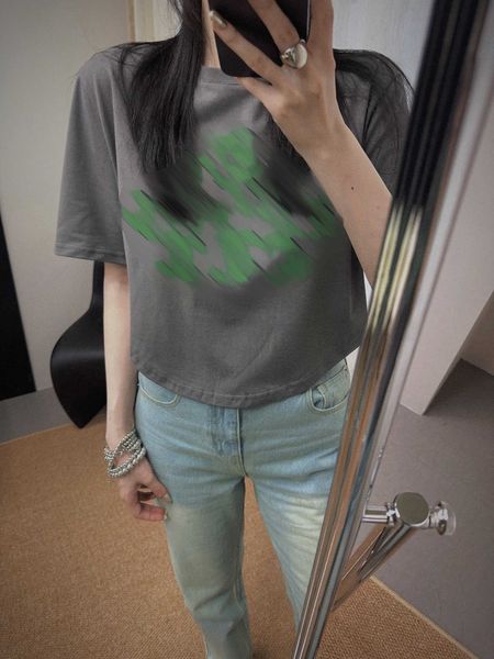 

23ss tee womens t-shirt womens designer clothing round neck pure cotton monogram logo printed short style t-shirt women clothes, White