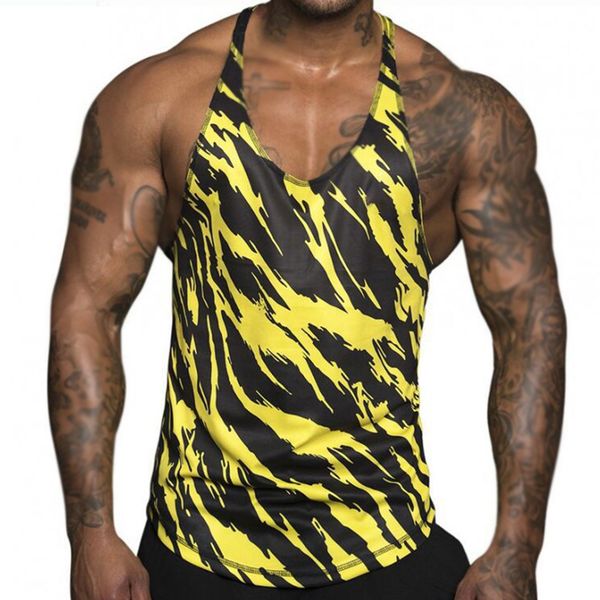 

men' tank slim sports gym workout fitness bodybuilding sleeveless vest breathable clothing plus size 230426, White;black