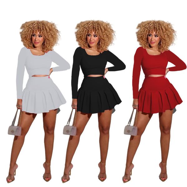 

dress conjunto de 2 piezas de marca famosa para mujer blusa de cuello vuelto con estampado de lujo minivestido para club nocturno, White