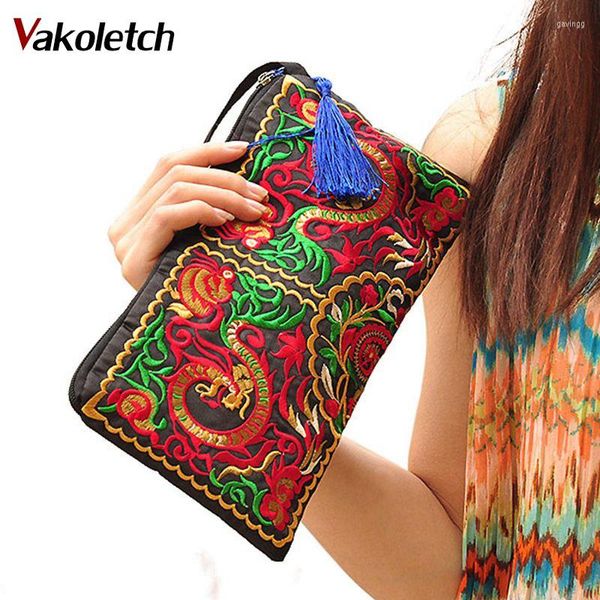 

clutch bags chinese ethnic style wallet women bag handbag purse national retro embroidered flower phone change coin m7-10