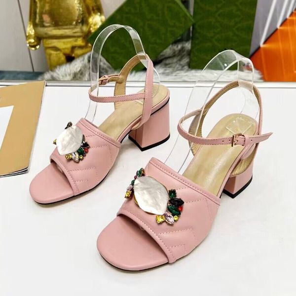 

summer women's fashion sandals designer thick heels latest high heels beautiful and comfortable wedding candy color, Black