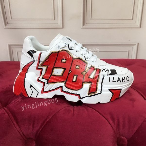 

2023brand designer men casual shoes triple black sneakers leather trainer printed platform trainers shoes