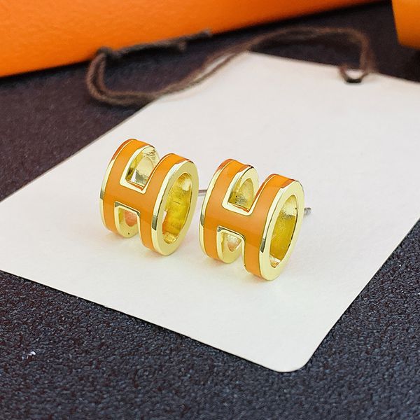 

mixed simple 18k gold plated h silver luxury brand designers letters stud geometric famous women round crystal rhinestone pearl earring wedd, Golden;silver