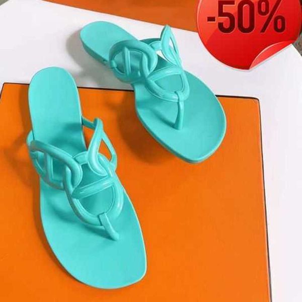 

sandal 2023tb designer egerie women chain slides summer rubber big head slides fashion beach shoes flat slippers casual shoes, Black