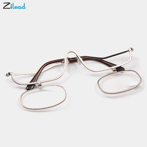 

sunglasses frames ziplead kacamata rias mata pembesar lipat baca lensa bawah resin bingkai logam 1 0 4 0 230427, Silver