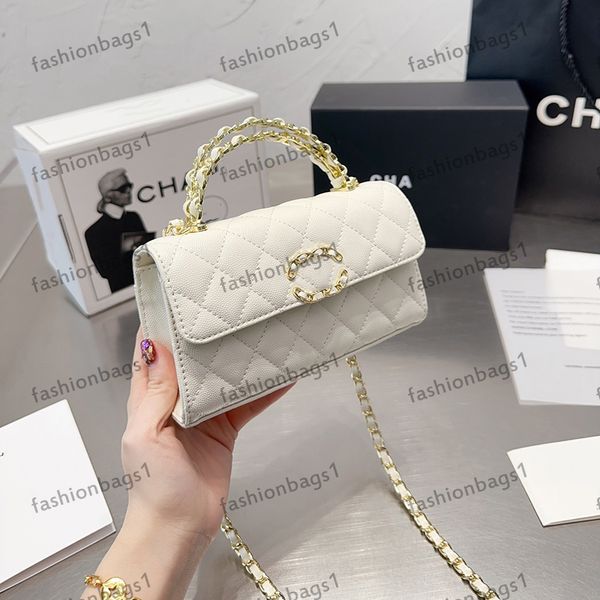 

classic designer womens shoulder bag 19 series sheepskin clamshell handle handbag hardware metal chain spread seam back check brand mini mak