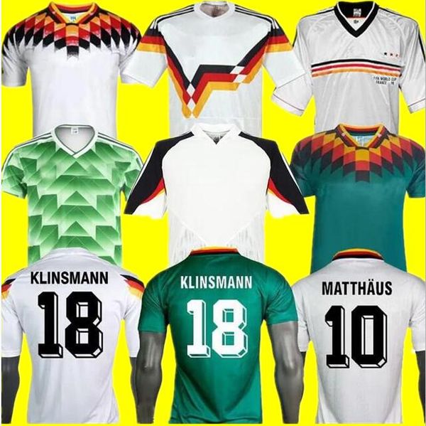 

world cup 1990 1992 1994 1998 1988 germany retro littbarski ballack soccer jerseys klinsmann matthias home shirt kalkbrenner jersey 1996 199, Black;yellow