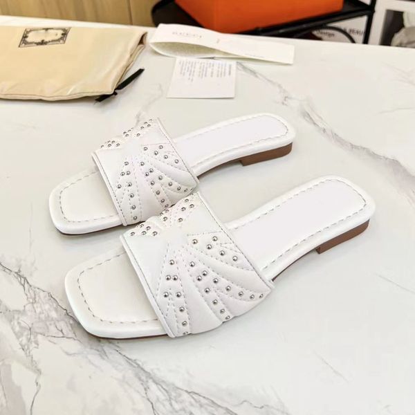 

crystal mule slippers slides sandals flattie heeled flat heels square toe women's luxury designers rubber outsole casual ptrtty fashion, Black